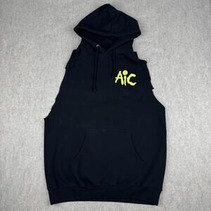 Alice In Chains American Tour 2022 CUTOFF Hoodie Mens Large Black Double Sided